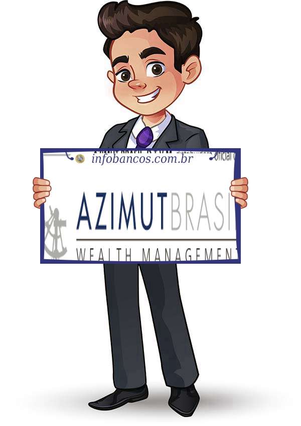 Foto do logotipo do AZIMUT BRASIL DISTRIBUIDORA DE TÍTULOS E VALORES MOBILIÁRIOS LTDA dentro de um quadro com um rapaz o segurando