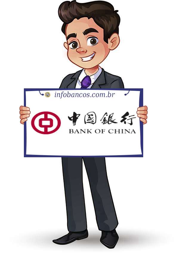 Foto do logotipo do BANCO DA CHINA BRASIL S.A. dentro de um quadro com um rapaz o segurando