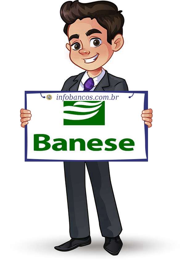Foto do logotipo do BANCO DO ESTADO DE SERGIPE S.A. dentro de um quadro com um rapaz o segurando