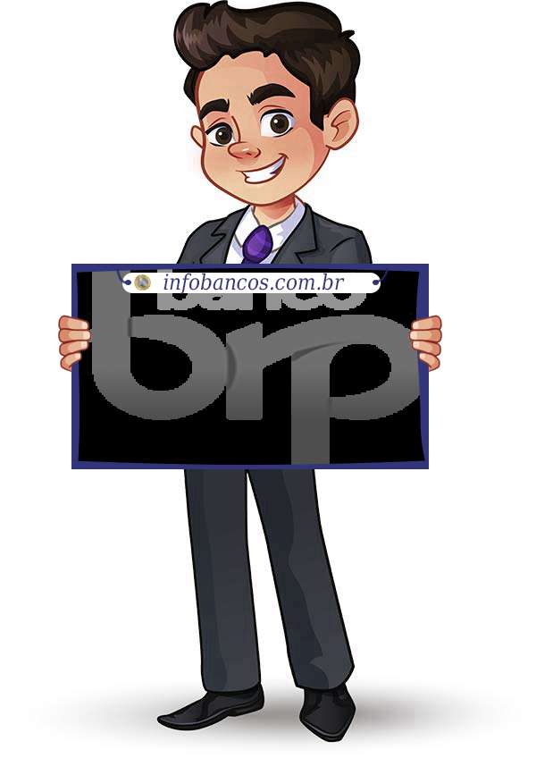 Foto do logotipo do BANCO RIBEIRAO PRETO S.A. dentro de um quadro com um rapaz o segurando