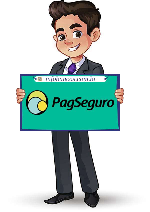 Foto do logotipo do BANCOSEGURO S.A. dentro de um quadro com um rapaz o segurando