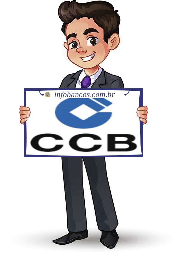 Foto do logotipo do CCB BRASIL ARRENDAMENTO MERCANTIL S/A. dentro de um quadro com um rapaz o segurando
