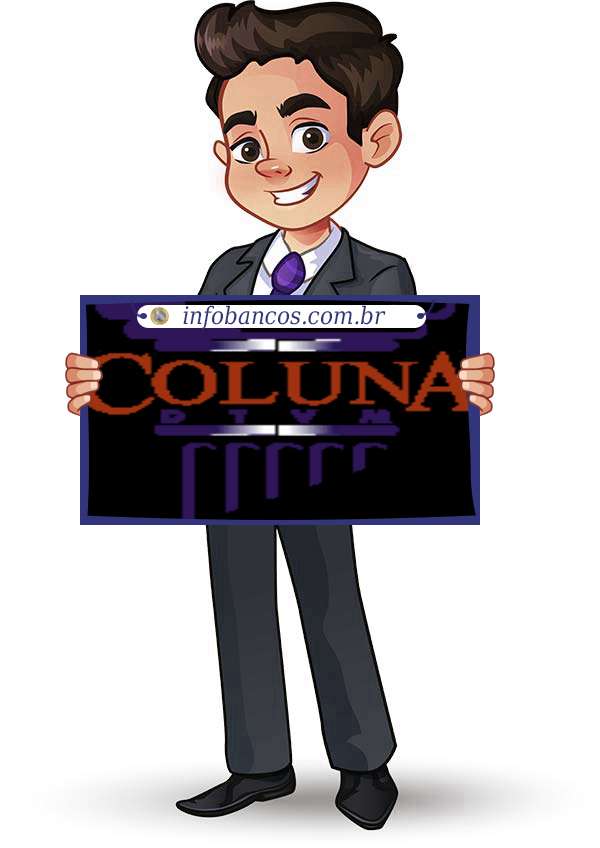 Foto do logotipo do COLUNA S/A DISTRIBUIDORA DE TITULOS E VALORES MOBILIÁRIOS dentro de um quadro com um rapaz o segurando