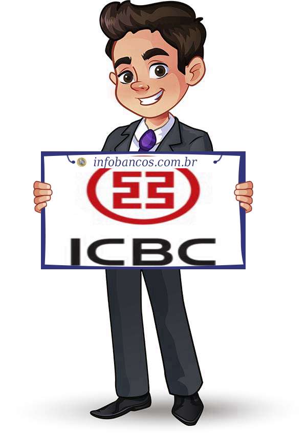 Foto do logotipo do ICBC DO BRASIL BANCO MÚLTIPLO S.A. dentro de um quadro com um rapaz o segurando
