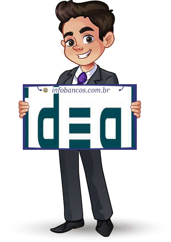 Foto do logotipo do IDEAL CORRETORA DE TÍTULOS E VALORES MOBILIÁRIOS S.A. dentro de um quadro com um rapaz o segurando