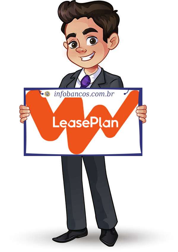 Foto do logotipo do LEASEPLAN ARRENDAMENTO MERCANTIL S.A. dentro de um quadro com um rapaz o segurando
