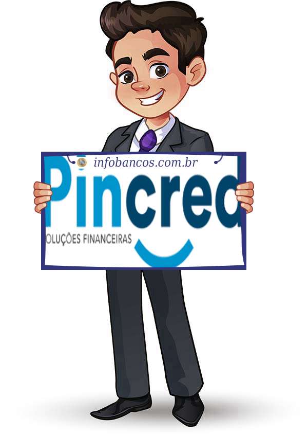 Foto do logotipo do PINTOS S.A. CREDITO, FINANCIAMENTO E INVESTIMENTO dentro de um quadro com um rapaz o segurando