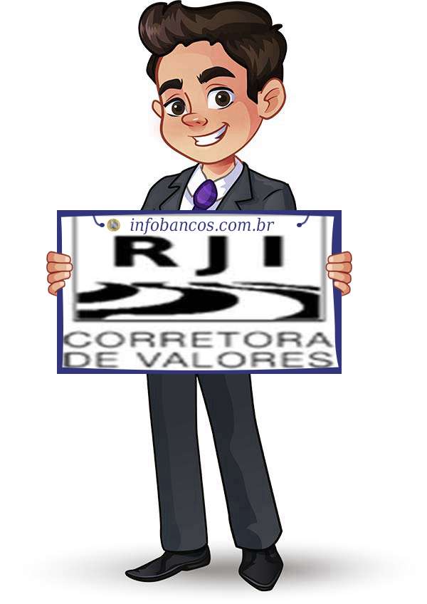 Foto do logotipo do RJI CORRETORA DE TITULOS E VALORES MOBILIARIOS LTDA dentro de um quadro com um rapaz o segurando