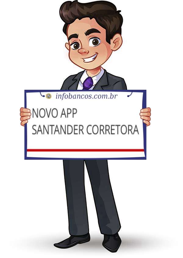 Foto do logotipo do SANTANDER CORRETORA DE CÂMBIO E VALORES MOBILIÁRIOS S.A. dentro de um quadro com um rapaz o segurando