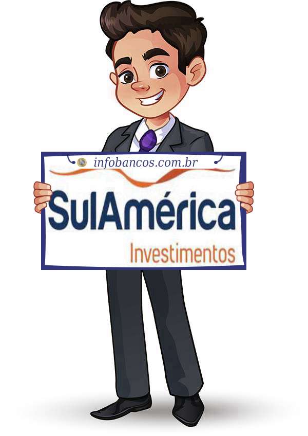 Foto do logotipo do SUL AMERICA INVESTIMENTOS DISTRIBUIDORA DE TITULOS E VALORES MOBILIARIOS S.A. dentro de um quadro com um rapaz o segurando