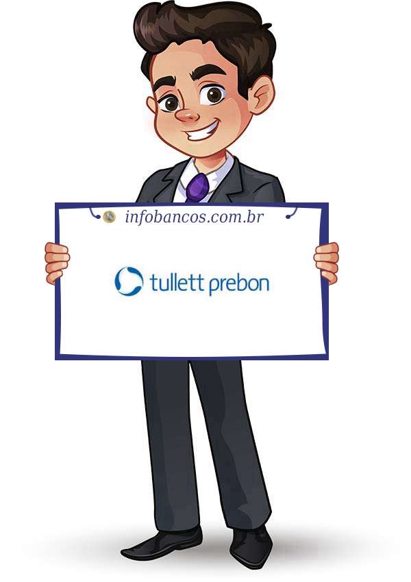 Foto do logotipo do TULLETT PREBON BRASIL CORRETORA DE VALORES E CÂMBIO LTDA dentro de um quadro com um rapaz o segurando