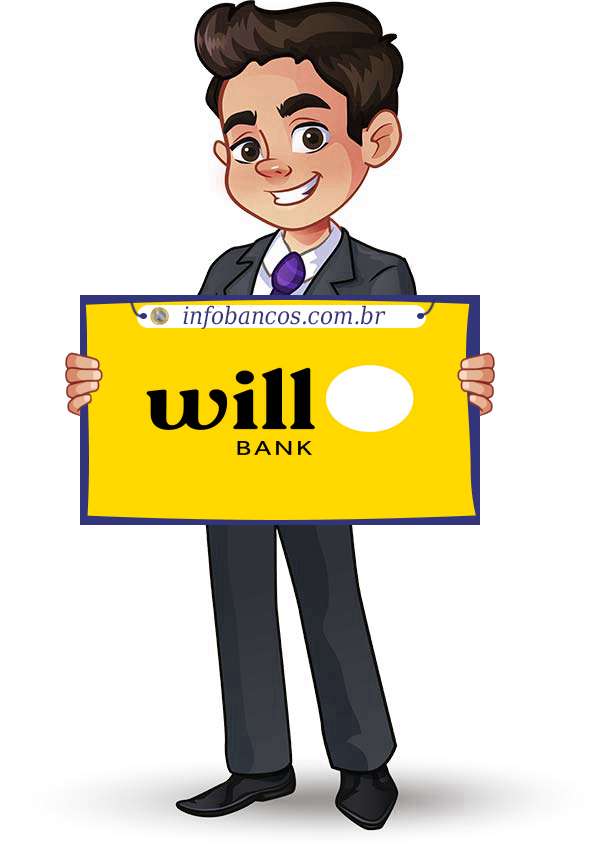 Foto do logotipo do WILL FINANCEIRA S.A. CRÉDITO, FINANCIAMENTO E INVESTIMENTO dentro de um quadro com um rapaz o segurando